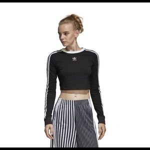 adidas originals women’s cropped long sleeve tee
